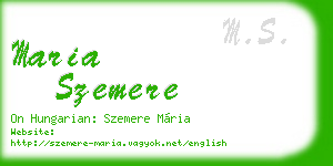 maria szemere business card
