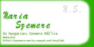 maria szemere business card